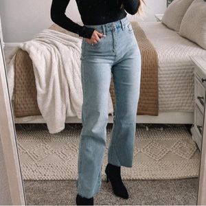 Womens high rise denim jean